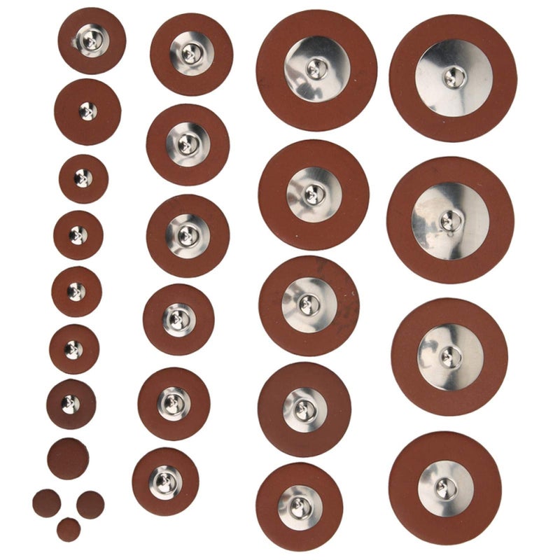 JULYKAI Tenor Sax Pad Kit, Professional Brown 26pcs 9mm to 52mmMulti Size Multi Size Sax Leather Pads, for Tenor Saxophone Old Part Replacement - Image 5