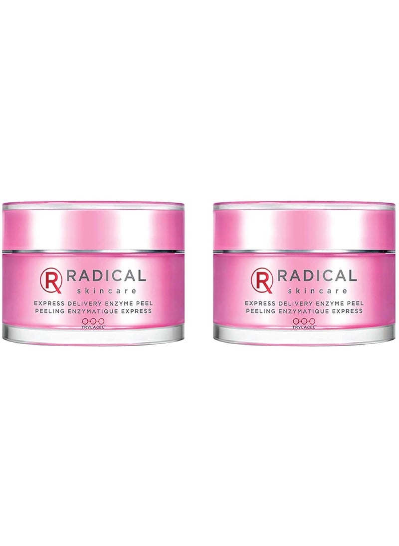 Radical Skincare Radical Skincare Express Delivery Facial Enzyme Peel Mask Cleanser Exfoliator  Reveal Smooth Supple Polished Skin In Minutes  Paraben  Cruelty Free  Clinically Proven Results 17 oz 2 Pack 