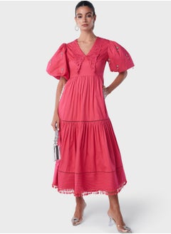 Threadz by Ajooni Embroidered Collar Embellished Dress  - Image 1