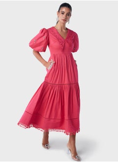 Threadz by Ajooni Embroidered Collar Embellished Dress  - Image 5