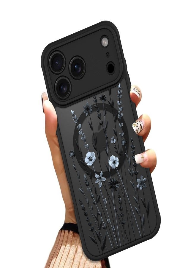 OOK Case for iPhone 17 Pro Max 6.9 Inch (Compatible with MagSafe) Blue Floral Flowers Translucent Phone Cover Soft TPU + Hard PC Anti-Scratch Shockproof Magnetic Case for Women - Image 1