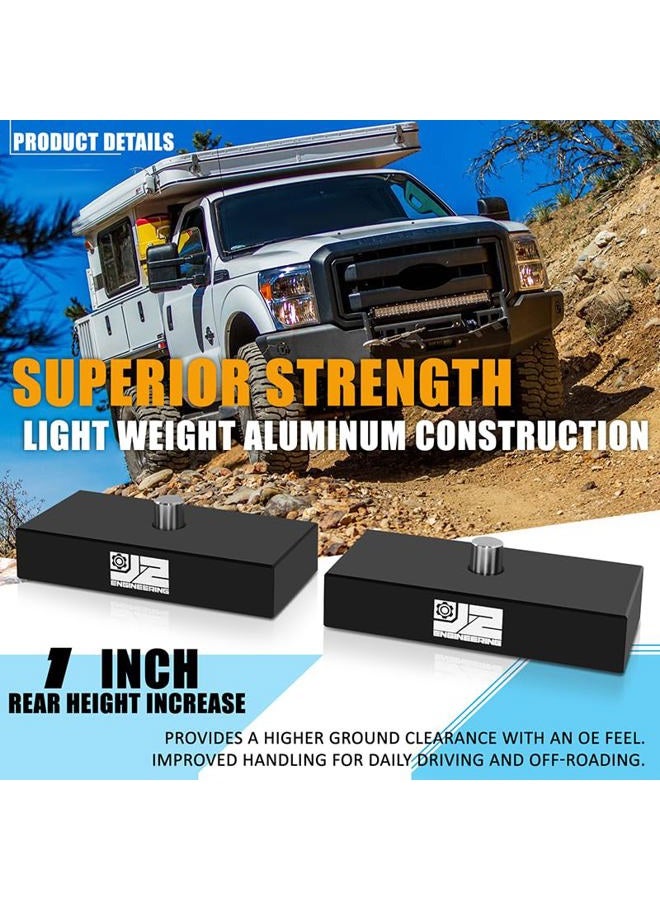 J2 Engineering 1" Rear Leveling Lift Block Kit Compatible with 99-22 F250 F350 SD RWD & 4WD / 00-05 Excursion Excludes Dually Models,J2-LK-FD-R-005-BK - Image 3