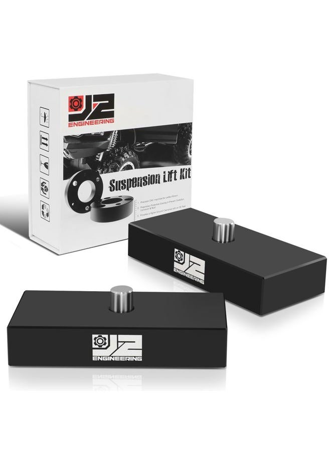 J2 Engineering 1" Rear Leveling Lift Block Kit Compatible with 99-22 F250 F350 SD RWD & 4WD / 00-05 Excursion Excludes Dually Models,J2-LK-FD-R-005-BK - Image 1