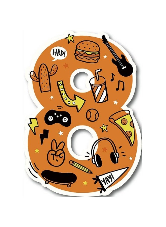 UK Greetings Age 8 Die Cut Greeting Card