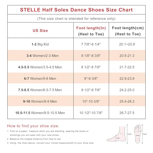 Stelle Leather Half Soles Dance Shoes Womens Lyrical Pirouette Turners Dance Shoes for Turning (Girls/Boys/Men/Adult) (Ballet Pink, 6/7) - Image 5