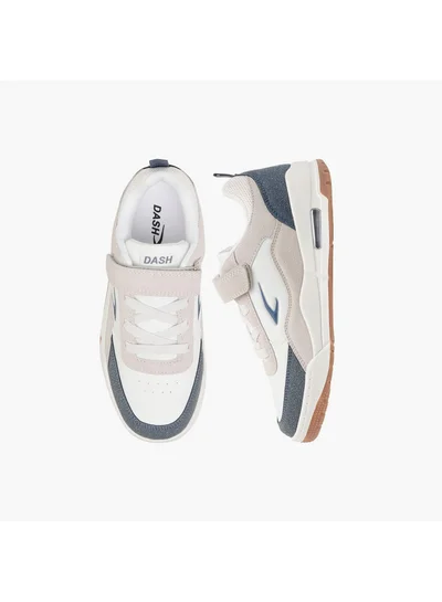 Dash Boys Panelled Sports Shoes with Hook and Loop Closure