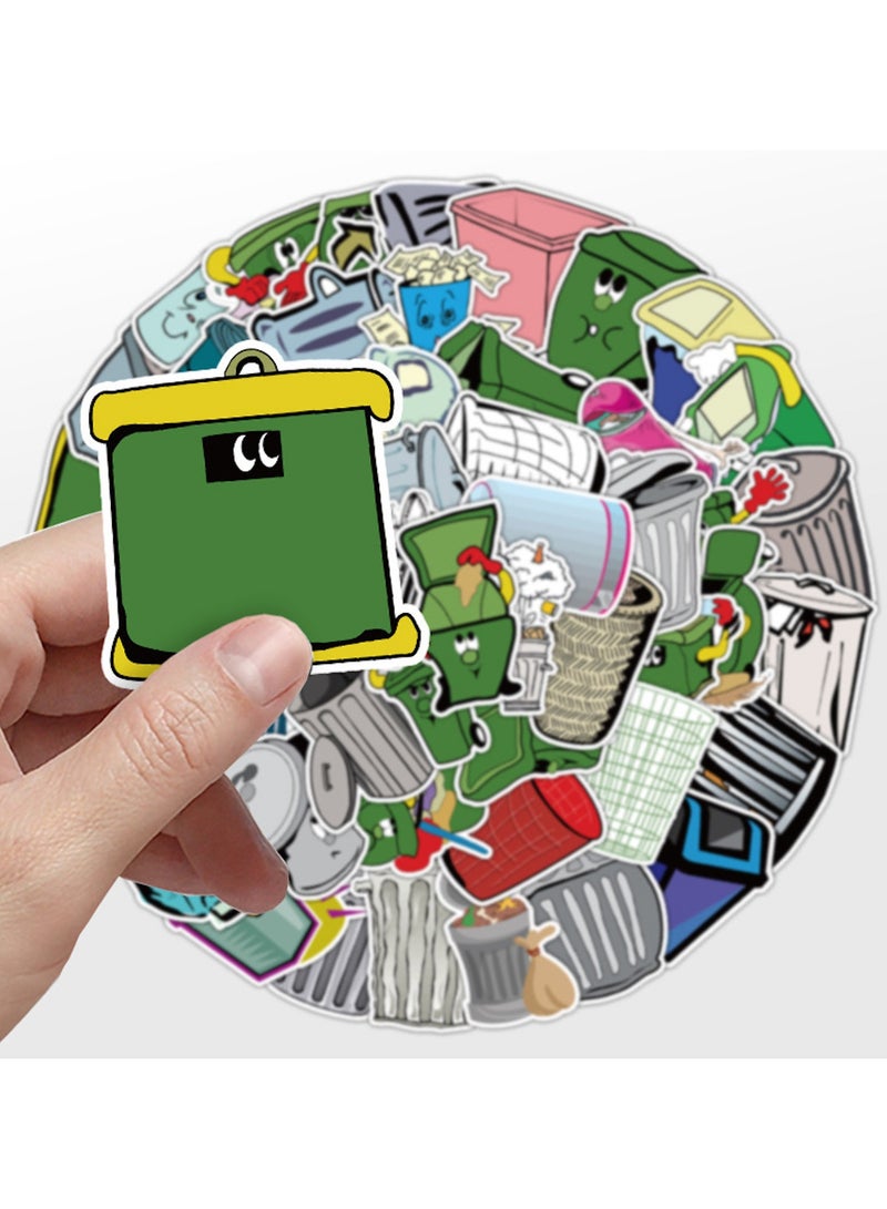 قوس قزح أورينبو 50 قطعة من ملصقات سلة المهملات الكرتونية المصنوعة من مادة البولي فينيل كلوريد المقاومة للماء، ملصقات عصرية لطيفة للمراهقين والأطفال والبالغين، مجموعة ملصقات ملونة لأجهزة الكمبيوتر المحمول والهاتف ولوح التزلج والأمتعة وزجاجة المياه - Image 3