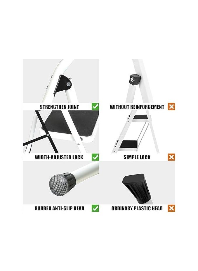 Lightweight Foldable Ladder – Anti-Slip Multi-Position Ladder, Heavy Duty & Sturdy, Compact Design for Home, Kitchen, Pantry, and Office Use, High Capacity - Image 4