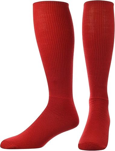 SLYK Football Soccer Socks for Men, Youth, Boys Compression Over Knee High Elasticity Performance Athletic Socks (RED) - Image 5