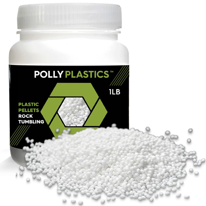 Polly Plastics Polypropylene Plastic Poly Pellets - 1 lb Rock Tumbling Media for Enhanced Tumbling Action - Image 1