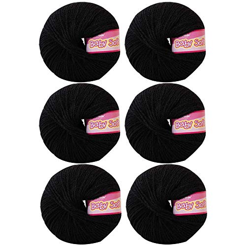 HUSKY QUALITY OUR PRIORITY Husky Vardhman Original 4ply Acrylic Knitting Wool/Yarn Black Shade (Pack of 6) Baby Soft Wool Hand Knitting Balls for Art Craft, Sweater, Socks, Gloves, Caps, Super Soft Needle Knitting Yarn Thread - Image 4