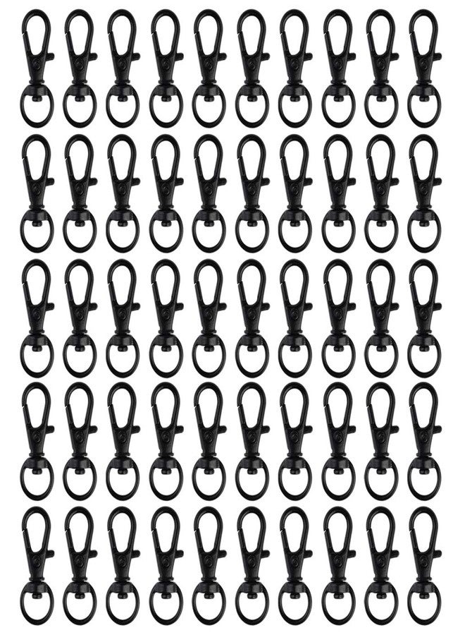 cnomg 50 pcs Swivel Clasps Lanyard Snap Hook,cnomg Metal Swivel Lanyard Snap Hook Lobster Claw Clasp (Black) - Image 1