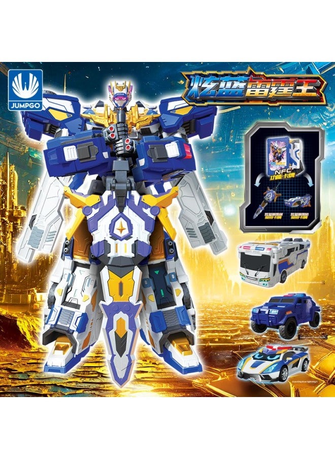 null - Show High Genuine Dazzle Card Fighter 2 Series Of Deformation Toys Dazzle Blue Thunder King Dazzle Blue Lightning S Deformation Robot-Color:Dazzling Card Fighter 2-deep Sea Overlord 8157_dazzling Card Fighter 2 Series - Image 1
