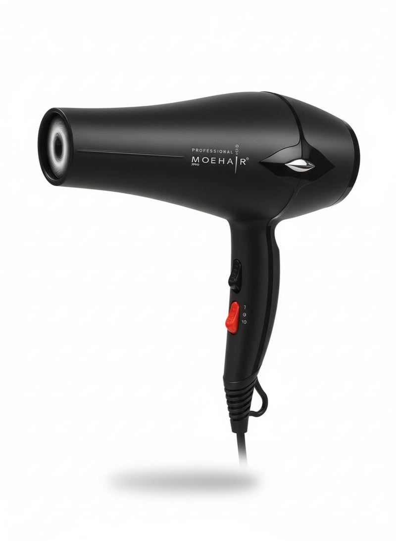 MoeHair Professional Hair Dryer 9600W with Ionic & Keratin Protection, MO-7185 Hot & Cold Air, Fast Drying and Frizz Control Blow Dryer for All Hair Types , Lightweight Design for Home & Salon Use - Image 2