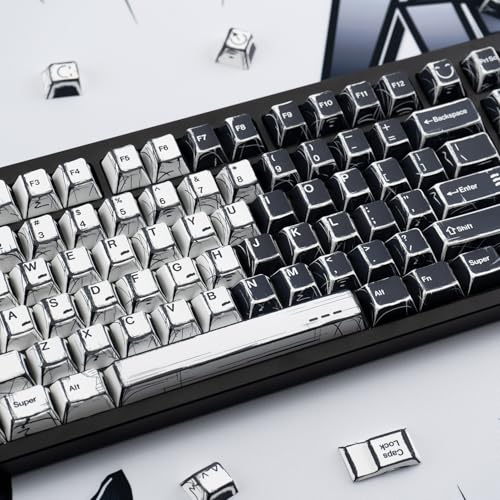 GEKUCAP Black and White Manga Theme Keycaps 136 Keys, Dye-Sublimation PBT Custom Keycap Set, Cherry Profile Keyboard Keycaps for 60% 65% 70% 75% 100% Cherry Gateron MX Switches Mechanical Keyboard - Image 5