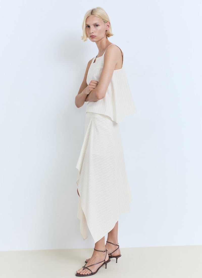 MANGO Striped Asymmetric Skirt  - Image 4