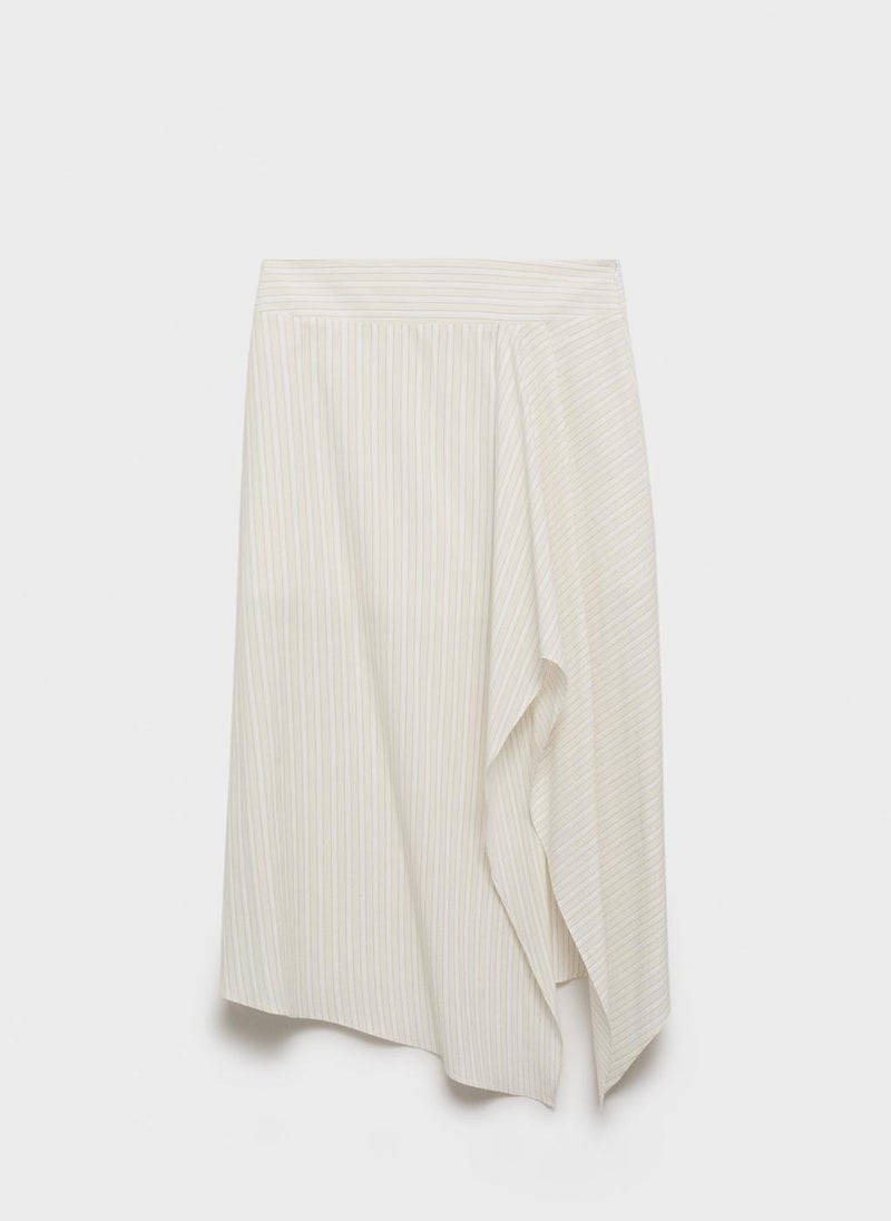 MANGO Striped Asymmetric Skirt  - Image 5