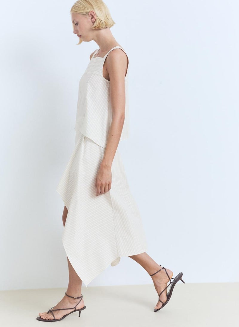 MANGO Striped Asymmetric Skirt  - Image 3