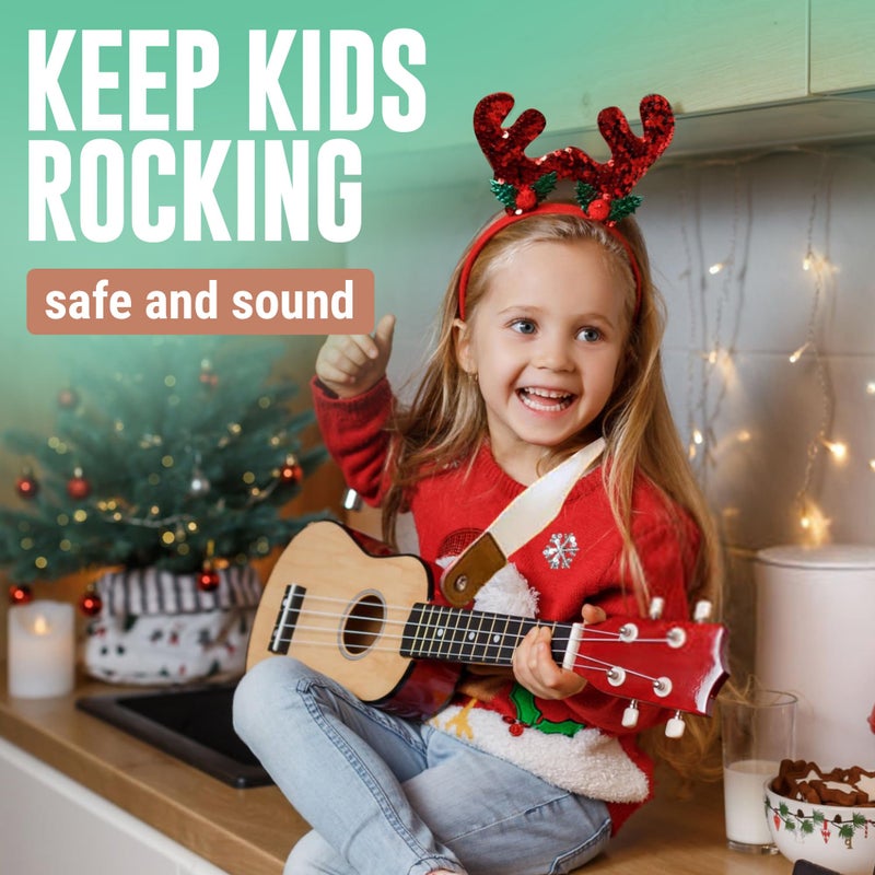 Samorillo [2 Pack] Guitar Strap for Kids - 1 White Strap + 1 Black Strap With Leather Ends - Perfect Fit For Mini Guitars & Ukuleles - Extends Up To 39" For Adults - Image 3