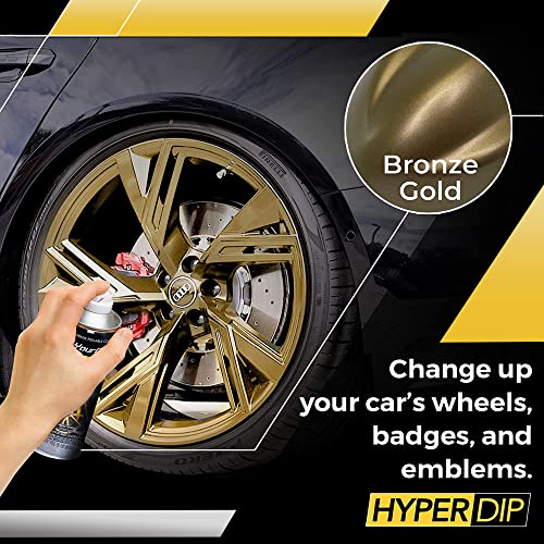 DipYourCar مجموعة طلاء السيارات القابلة للتقشير من DipYourCar HyperDip - مجموعة DIY مع علب من طلاء الرش للسيارات، مجموعة حماية الطلاء القابلة للإزالة ولون لشعارات السيارات، طلاء السيارات باللون البرونزي الذهبي - Image 3
