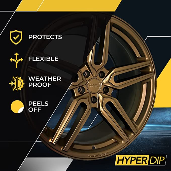 DipYourCar مجموعة طلاء السيارات القابلة للتقشير من DipYourCar HyperDip - مجموعة DIY مع علب من طلاء الرش للسيارات، مجموعة حماية الطلاء القابلة للإزالة ولون لشعارات السيارات، طلاء السيارات باللون البرونزي الذهبي - Image 2
