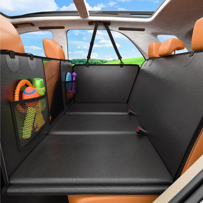 URPOWER 2026 Upgraded Back Seat Extender for Dogs - Large Hard Bottom Dog Car Seat Cover Holds 550lbs, Waterproof Dog Hammock Pet Bed with High-Density Foam Non-Slip Backseat Protector - Image 1