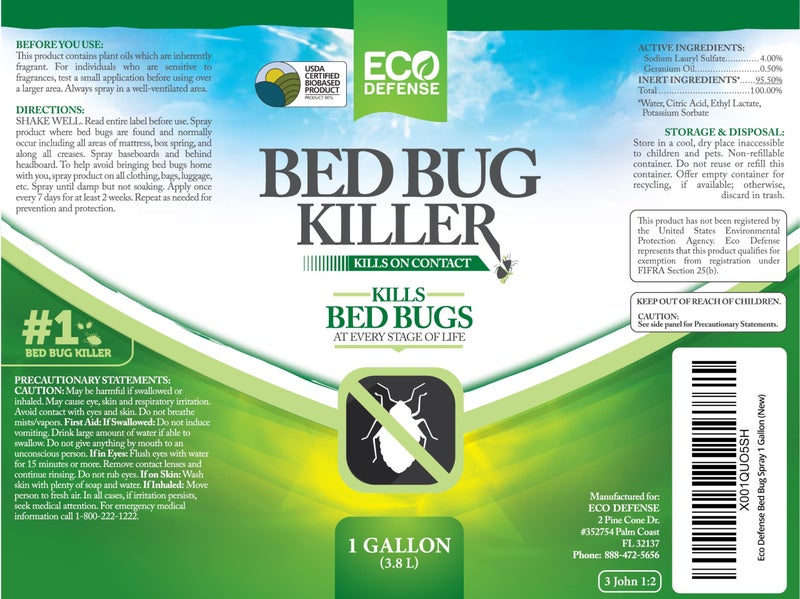 Eco Defense Bed Bug Killer - Bed Bug Spray & Dust Mite Spray - Natural Treatment - 1 Gallon - Image 5