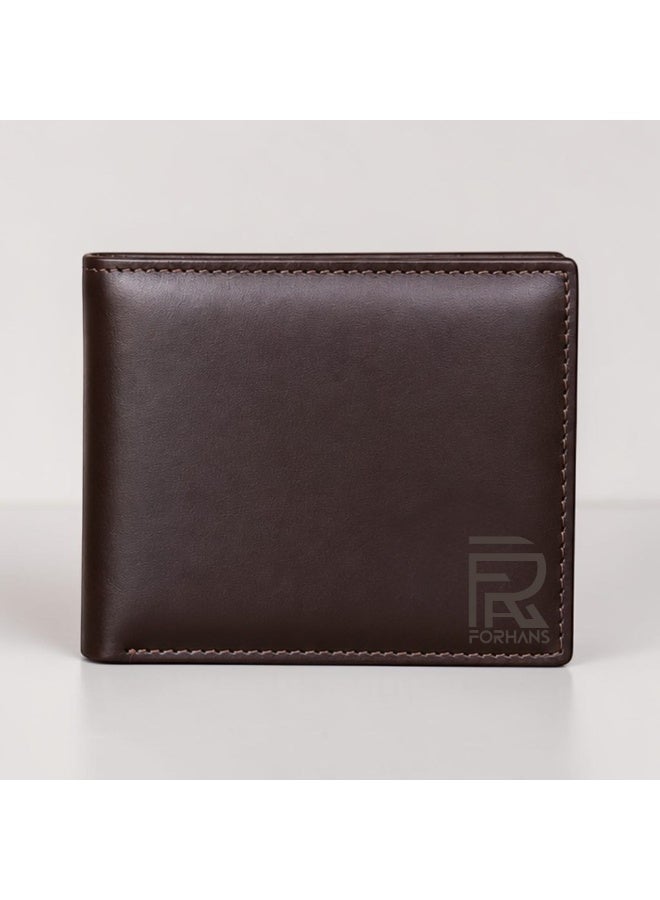 Forhans Genuine Leather Wallet For Men, Dark Brown Leather Bifold Men's Leather Wallet - Image 1