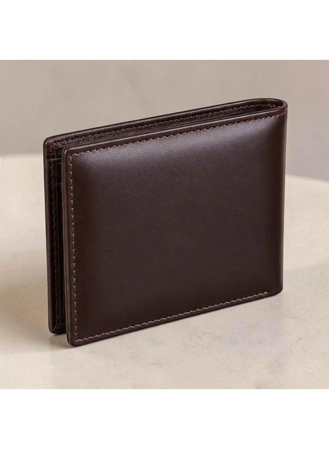 Forhans Genuine Leather Wallet For Men, Dark Brown Leather Bifold Men's Leather Wallet - Image 3