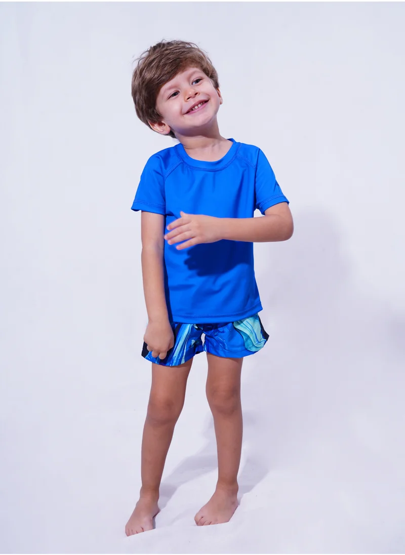 Pepla Blue Kids Rashguard - Swimwear Shirt