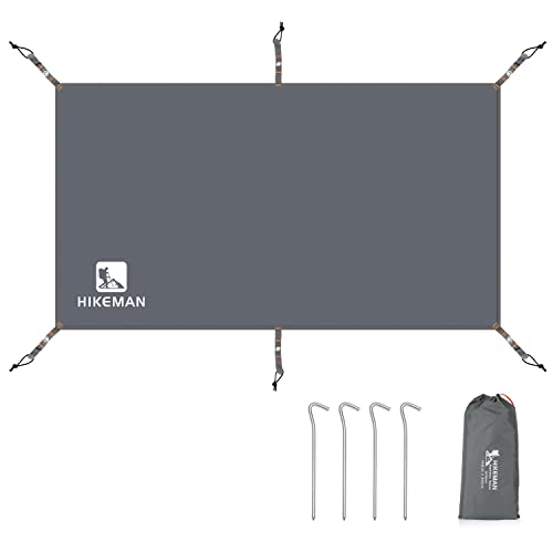 Hikeman Tent Footprint - Waterproof Camping Tarp, Heavy Duty Tent Floor Saver, Ultralight Ground Sheet Mat for Hiking, Backpacking, Hammock, Beach - Storage Bag Included(PU3000mm,140 * 210CM) - Image 1