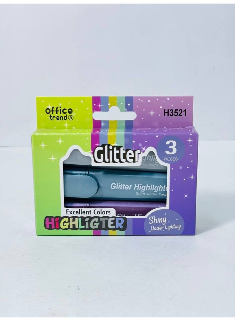 طقم قلم تحديد الوان الاقلام المظهر الجليتر الأقلام المختلفة العلبة: 3 اقلام - Image 1