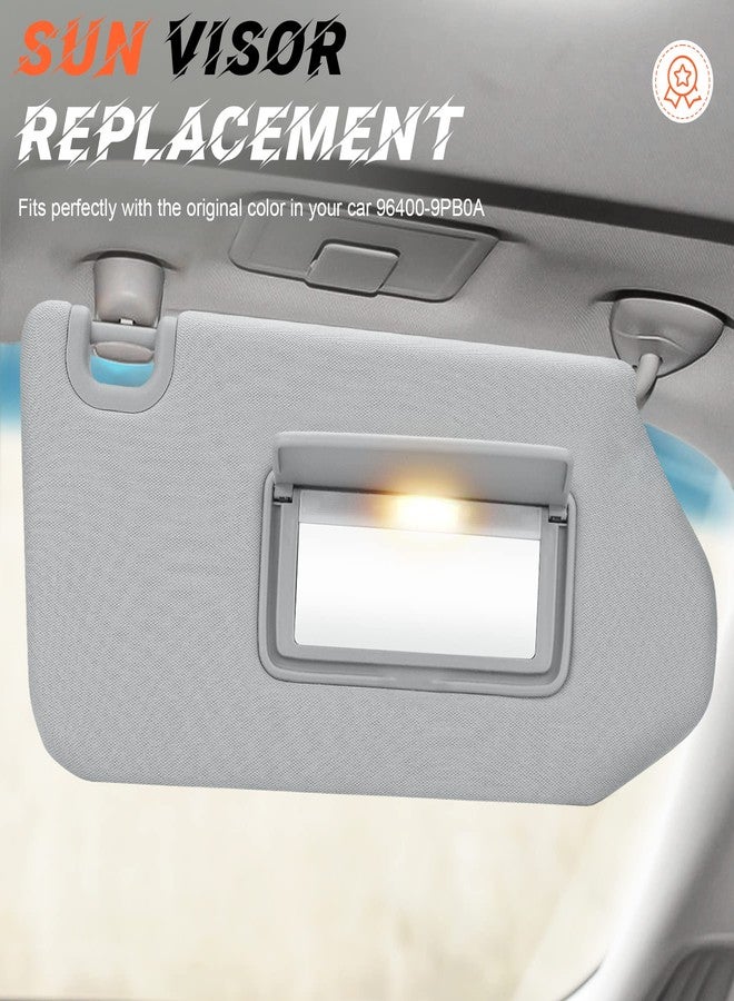 ILONPA Gray Passenger Right Side Sun Visor Replacement Compatible with Nissan Pathfinder 2013-2018, Infiniti QX60 2014-2017, Infiniti JX35 2013 Replace 96400-9PB0A - Image 3
