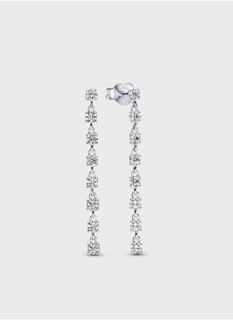 PANDORA Sparkling Eight Stones Drop Earrings