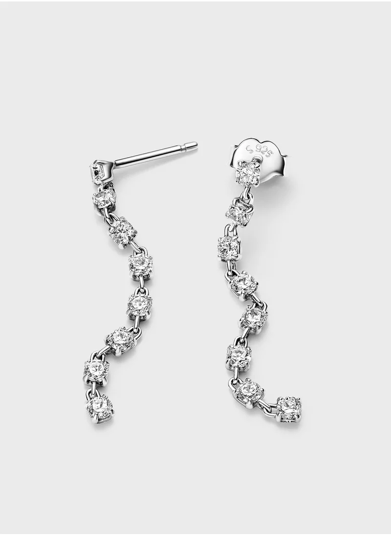 PANDORA Sparkling Eight Stones Drop Earrings