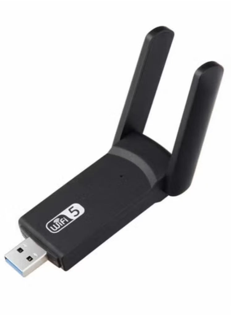 Captaintech Wireless USB WiFi Adapter for PC, 1200Mbps Dual Band WiFi Dongle 2.4G/5G with USB 3.0, Wireless Network Adapter for Windows 11/10/8/7 and Mac OS X  - Image 1