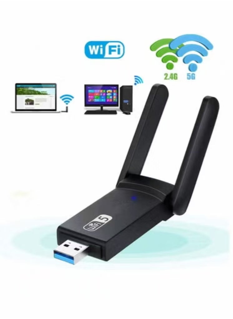 Captaintech Wireless USB WiFi Adapter for PC, 1200Mbps Dual Band WiFi Dongle 2.4G/5G with USB 3.0, Wireless Network Adapter for Windows 11/10/8/7 and Mac OS X  - Image 4