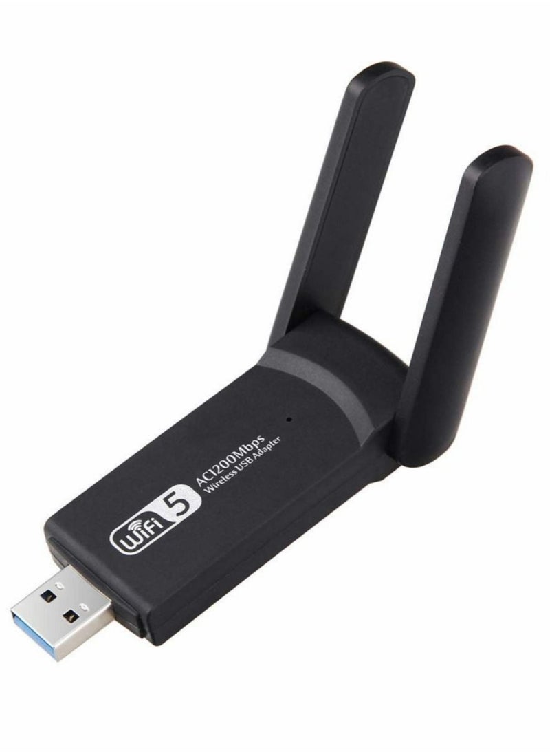 Captaintech - Wireless USB WiFi Adapter for PC, 1200Mbps Dual Band WiFi Dongle 2.4G/5G with USB 3.0, Wireless Network Adapter for Windows 11/10/8/7 and Mac OS X - Image 1