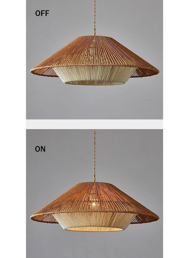 Prime Sole Rattan Pendant Light, Handwoven Bamboo Rope Ceiling Lamp, Boho Hanging Light Fixture for Dining Room, Kitchen Island & Living Room Décor – Natural Woven Shade with Adjustable Cord - Image 2