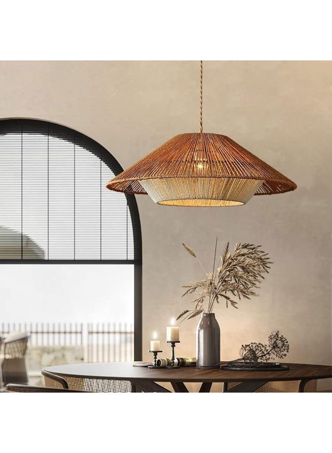 Prime Sole Rattan Pendant Light, Handwoven Bamboo Rope Ceiling Lamp, Boho Hanging Light Fixture for Dining Room, Kitchen Island & Living Room Décor – Natural Woven Shade with Adjustable Cord - Image 5