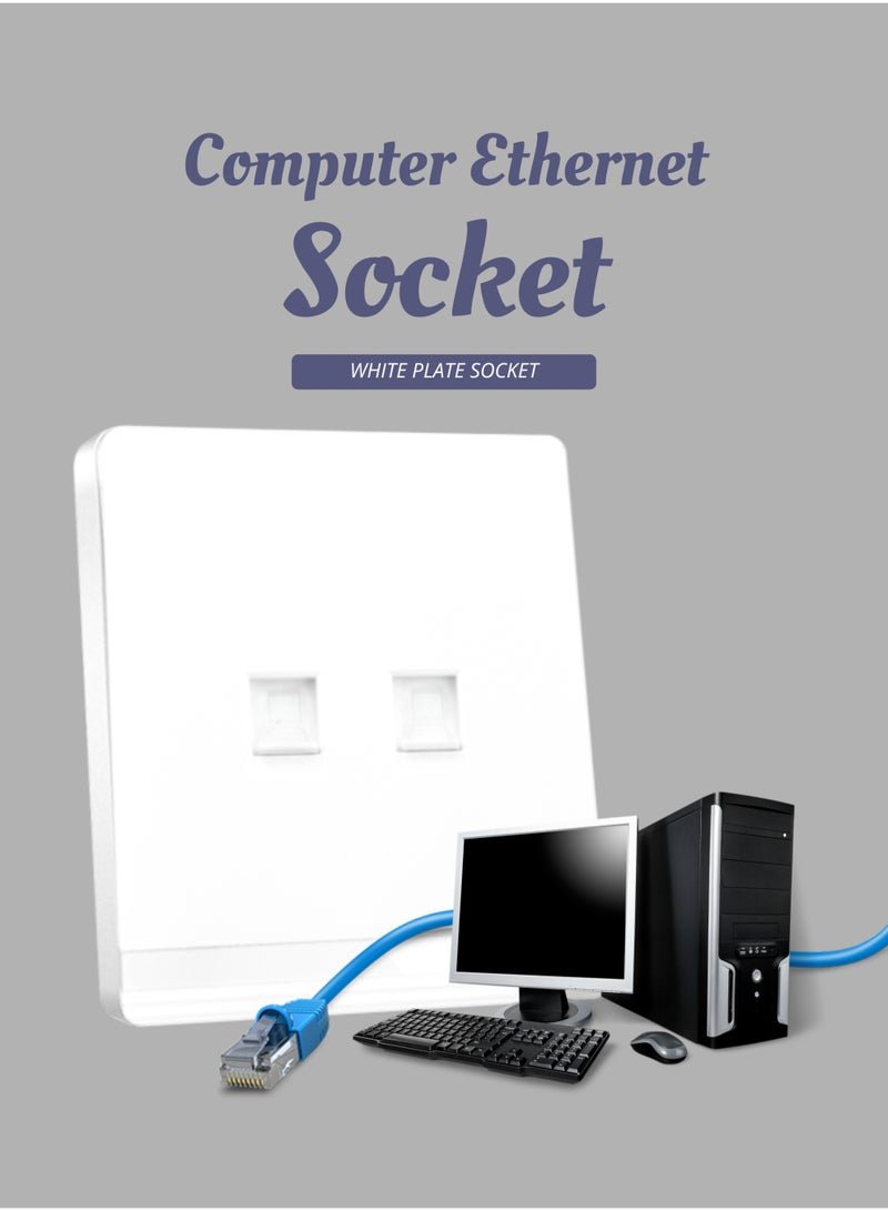 Vmax Dual Port Telephone & Ethernet Wall Socket, High-Speed Data & Voice Jack, Modern Design, Easy Installation - Image 4