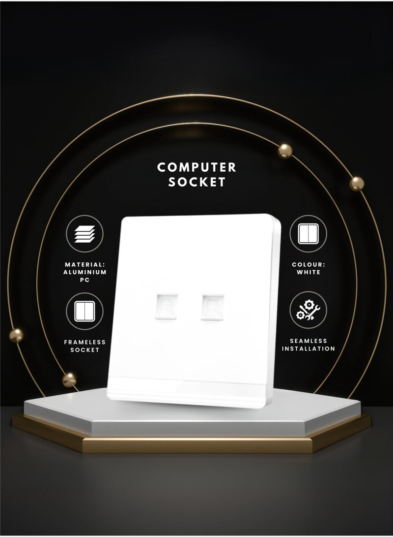 Vmax Dual Port Telephone & Ethernet Wall Socket, High-Speed Data & Voice Jack, Modern Design, Easy Installation - Image 3