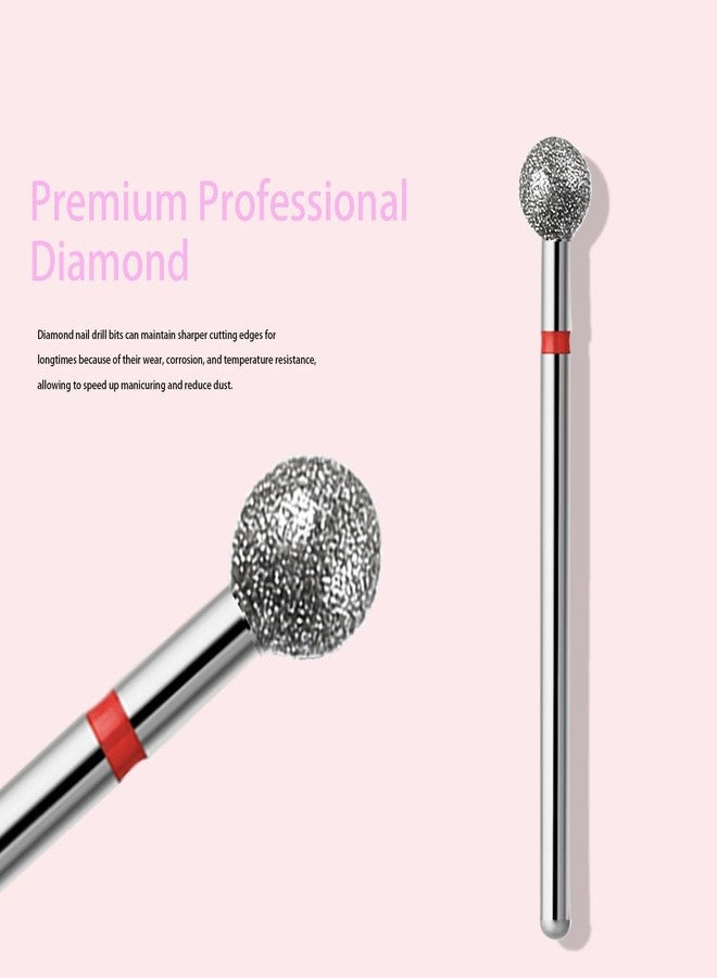 ERUIKA 10pcs Safety Ball Cuticle Drill Bits, Carbide Diamond Nail Bits for Dead Skin Removal & Nail Shaping, 3/32'' Two Way Rotate, Professional Manicure Pedicure Salon Tools(5mm Ball Bit, Fine-F) - Image 3