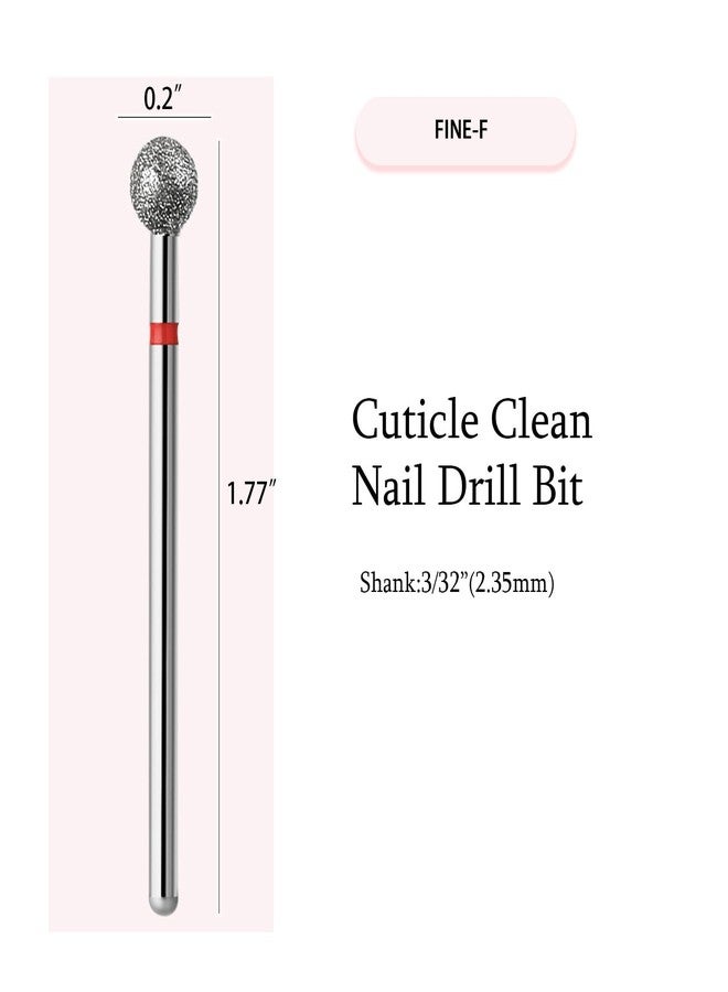ERUIKA 10pcs Safety Ball Cuticle Drill Bits, Carbide Diamond Nail Bits for Dead Skin Removal & Nail Shaping, 3/32'' Two Way Rotate, Professional Manicure Pedicure Salon Tools(5mm Ball Bit, Fine-F) - Image 2