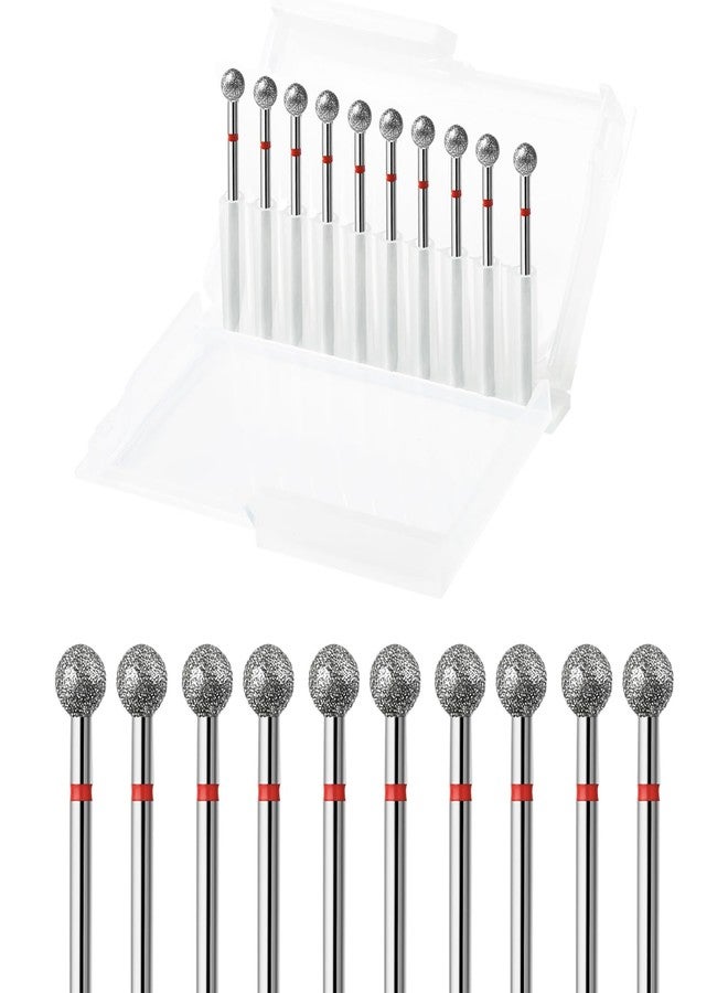 ERUIKA 10pcs Safety Ball Cuticle Drill Bits, Carbide Diamond Nail Bits for Dead Skin Removal & Nail Shaping, 3/32'' Two Way Rotate, Professional Manicure Pedicure Salon Tools(5mm Ball Bit, Fine-F) - Image 1