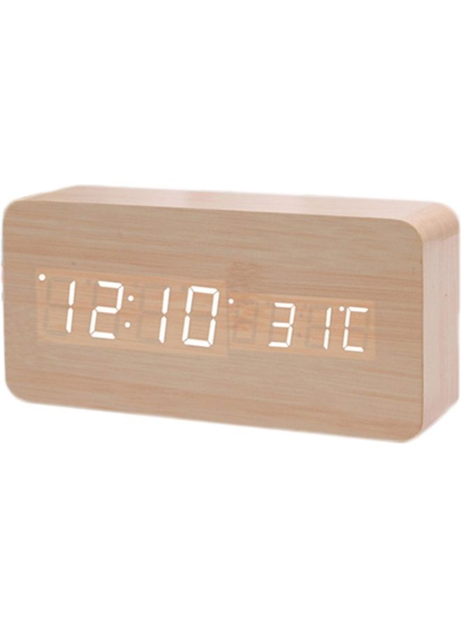 NIBEMINENT LED Environmental Protective Wooden Clock Brown 15x7x4.5cm - Image 1