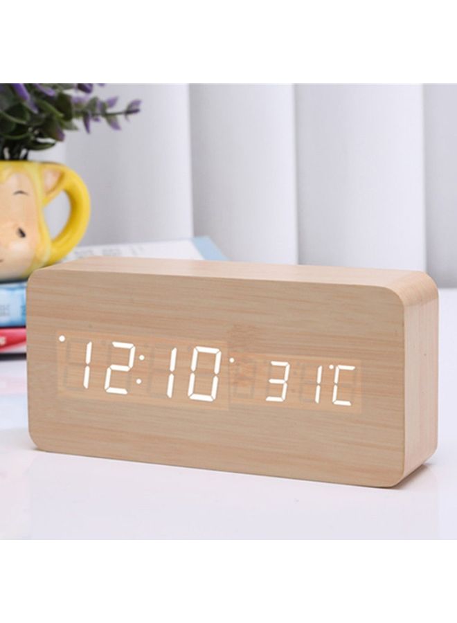 NIBEMINENT LED Environmental Protective Wooden Clock Brown 15x7x4.5cm - Image 2