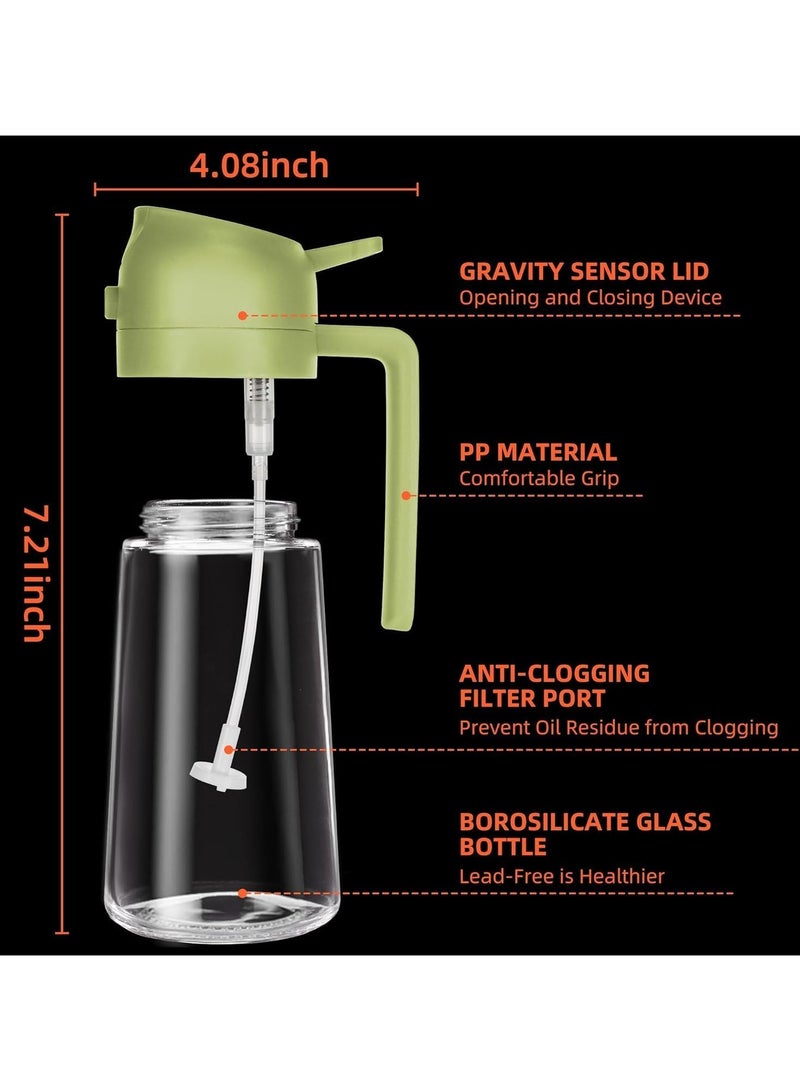 F.A.M.S Oil Dispenser Bottle – 470ml Glass Oil Sprayer, 2-in-1 Spray & Pour Design with Fine Mist and Controlled Flow Nozzle – For Cooking, Air Fryer, BBQ, Salad, Baking – Refillable & Leak-Proof - Image 5