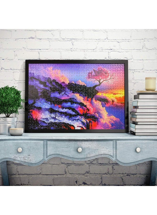 Ingooood - - Jigsaw Puzzle 1000 Pieces For Adult- Fantasy Series- Cherry Blossom On Lava_Ig-1266 Entertainment Wooden Puzzles Toys - Image 1