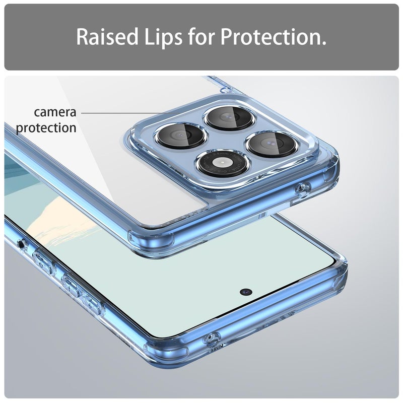 HuHa Case Cover For Motorola Edge 60 Fusion PC Hybrid TPU Airbag Shockproof Phone Case(Transparent Blue) - Image 3